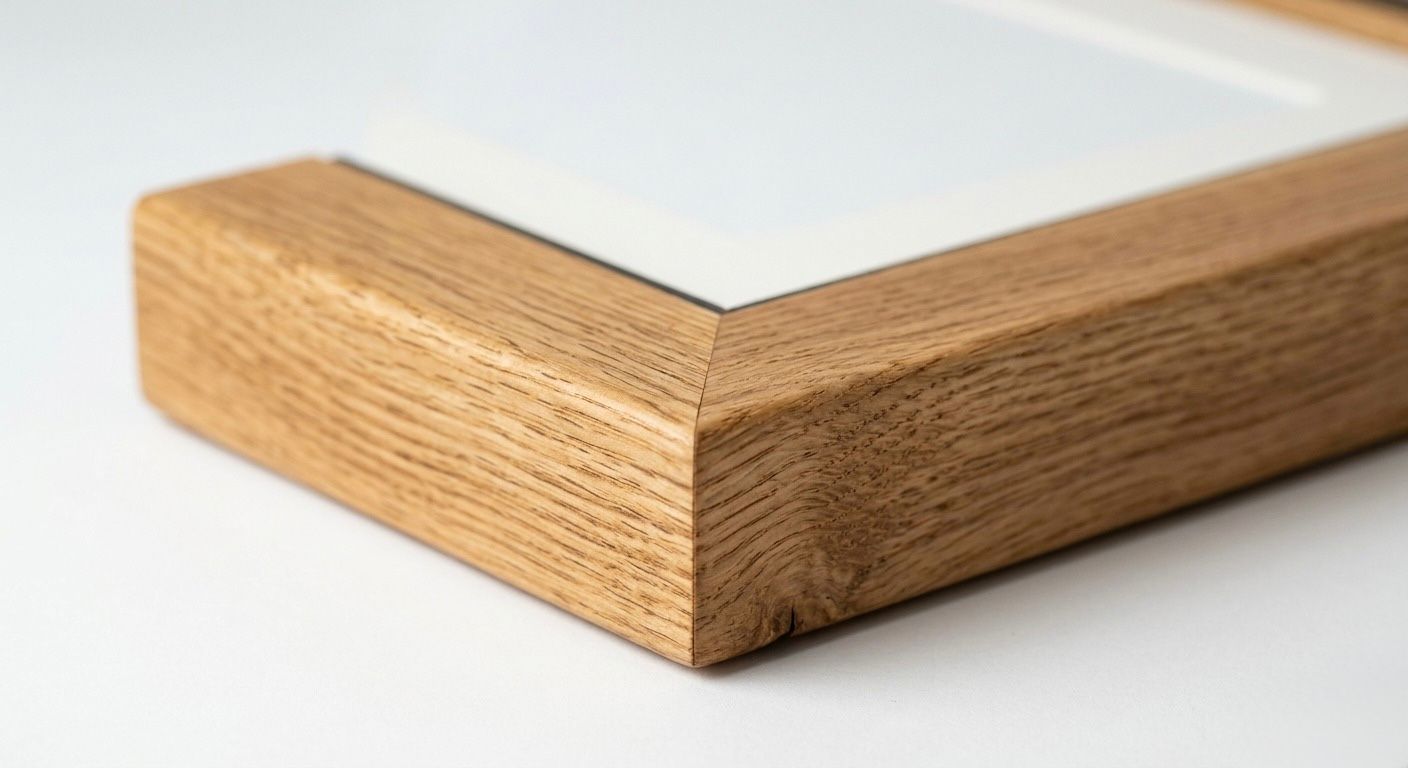 Marco de madera natural con veta visible